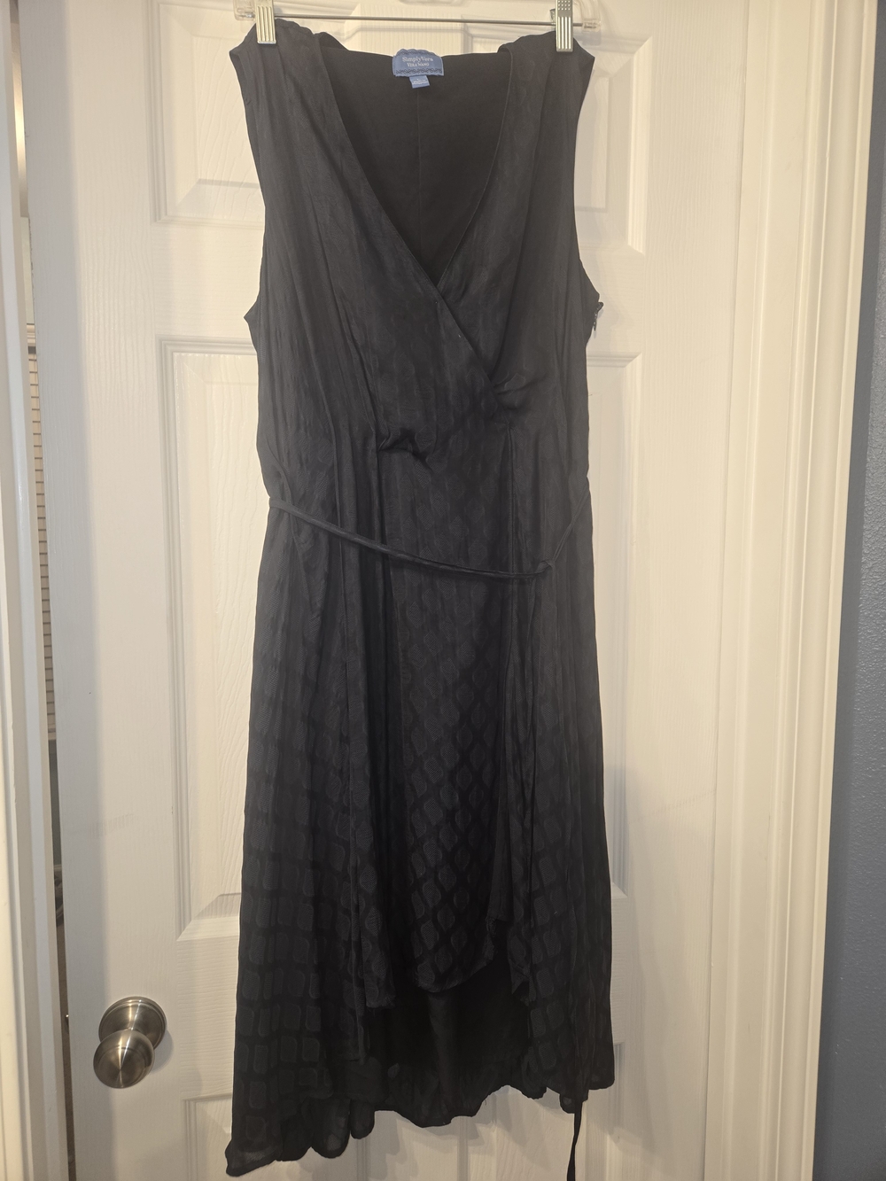 Simply Vera Vera Wang Navy Blue High-Low Faux Wrap Dress
